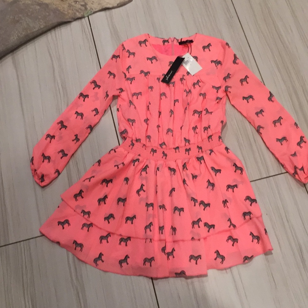 NWT Imoga girls pink zebra dress size 8